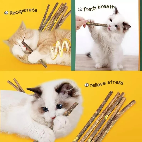 TİNEKE Doğal matatabi kedi çiğneme çubuğu ve oyuncağı 10 adet - 4