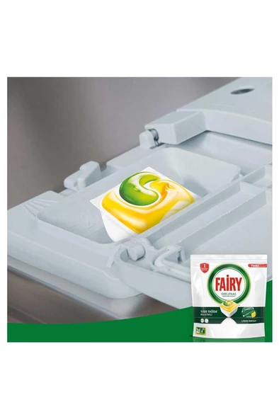 Fairy Hepsi Bir Arada 100 Yıkama Bulaşık Makinesi Deterjanı Tableti / Kapsülü Limon Kokulu - 8