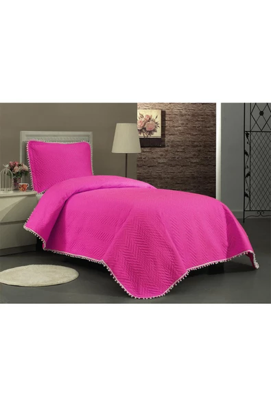 Kapitone Ponponlu Tek Kişilik Yatak Örtüsü - 10