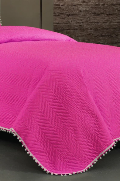 Kapitone Ponponlu Tek Kişilik Yatak Örtüsü - 9