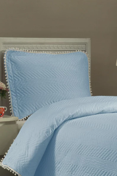 Kapitone Ponponlu Tek Kişilik Yatak Örtüsü - 11