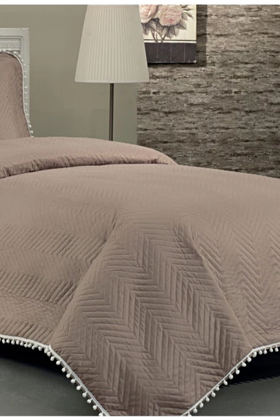 Kapitone Ponponlu Tek Kişilik Yatak Örtüsü - 6