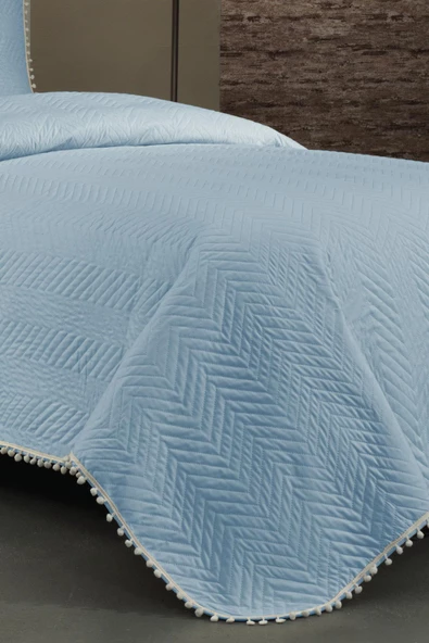 Kapitone Ponponlu Tek Kişilik Yatak Örtüsü - 12