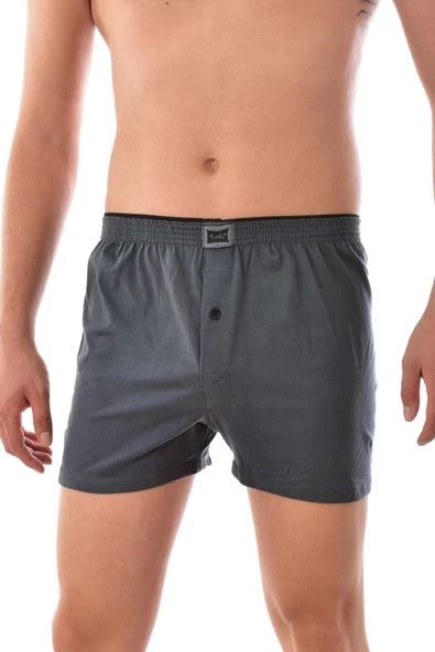 Erkek Gri Penye Düz Boxer 6 Lı - 2