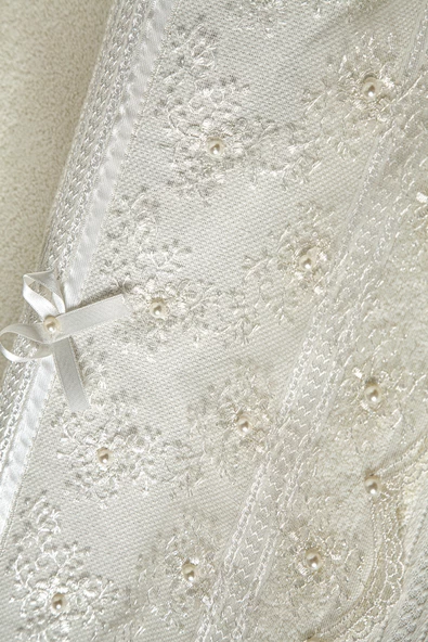 Louis Marie | 50x90 cm | Güpür ve Boncuk Detaylı | %100 Pamuk | Pudra | 6 Adet | El Yüz Havlu Seti - 8