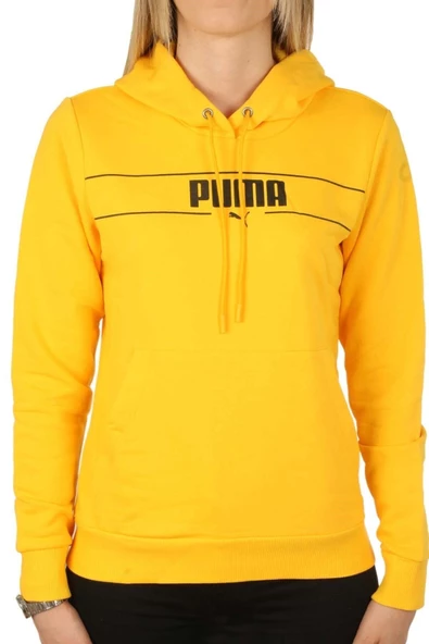 Puma Blank Base Hoodıe Kadın Sweat Kapüşon 586400 04 SARI