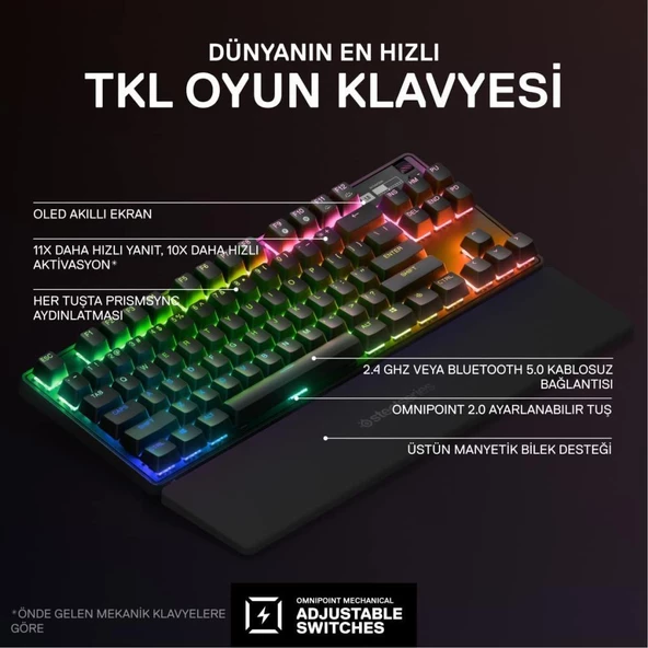 Steelseries Apex Pro Tkl Wireless (2023) Mekanik Oyuncu Klavyesi - Ingilizce Q - 2