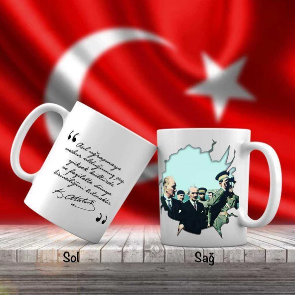 Mustafa Kemal Atatürk ve İsmet İnönü - Atatürk'ün Sözleri -Kupa Bardak