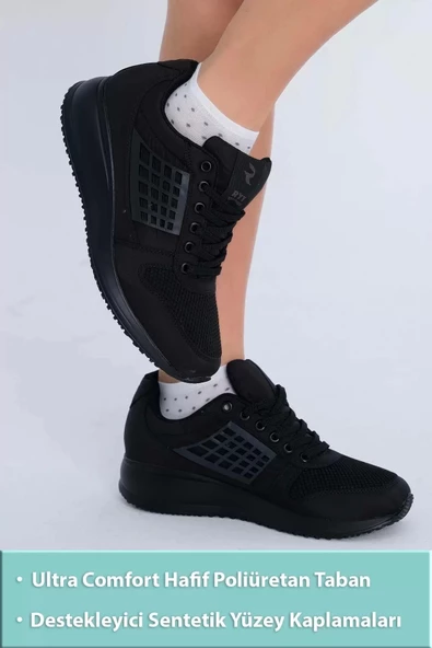 Supermark RYT Roma Ultra Comfort Memory Günlük&Koşu Siyah Kadın Spor Ayakkabı 45008 - 2