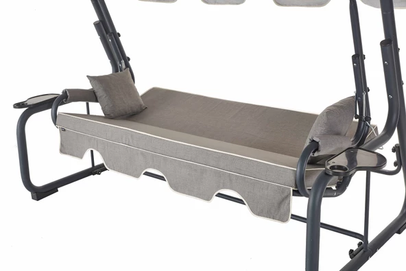 Rubus 4 Kişilik Bahçe Balkon Teras Salıncağı - Kırçıllı Gri - 3