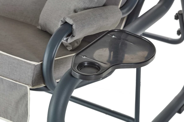 Rubus 4 Kişilik Bahçe Balkon Teras Salıncağı - Kırçıllı Gri - 5