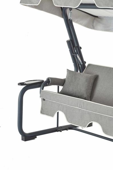 Rubus 4 Kişilik Bahçe Balkon Teras Salıncağı - Kırçıllı Gri - 4