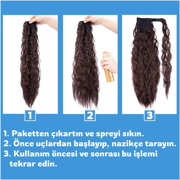 Kahverengi Dolamalı Düz At Kuyruğu Renk No:10 - 2