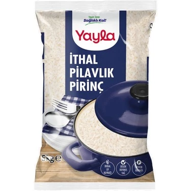 Yayla Uzun Tane İthal Pilavlık Pirinç 5 kg