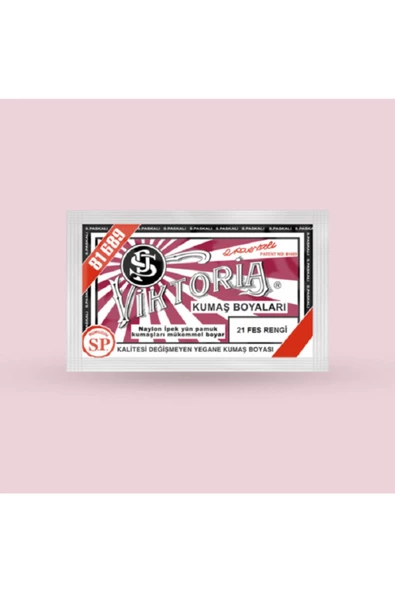 No21 Kumaş Boyası Fes Rengi (2 ADET) Boya Sabitleyici Fiske - Resim 3