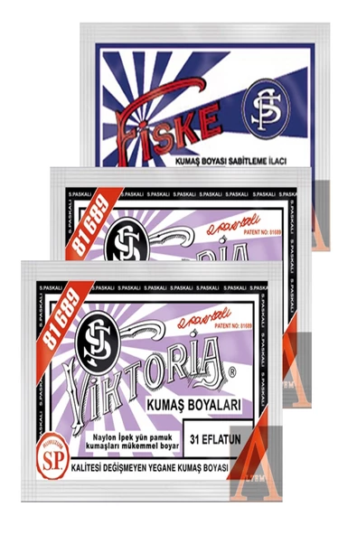 Kumaş Boyası 2 Pkt. Eflatun+1 Pkt. Sabitleyici Fiske ürün görseli 1