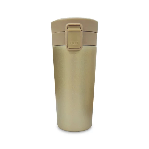 Tek El Bas Iç Paslanmaz Çelik Termos 380 Ml Seyehat Mug Sızdırmaz Çift Katmanlı Snape Filtreli - 2