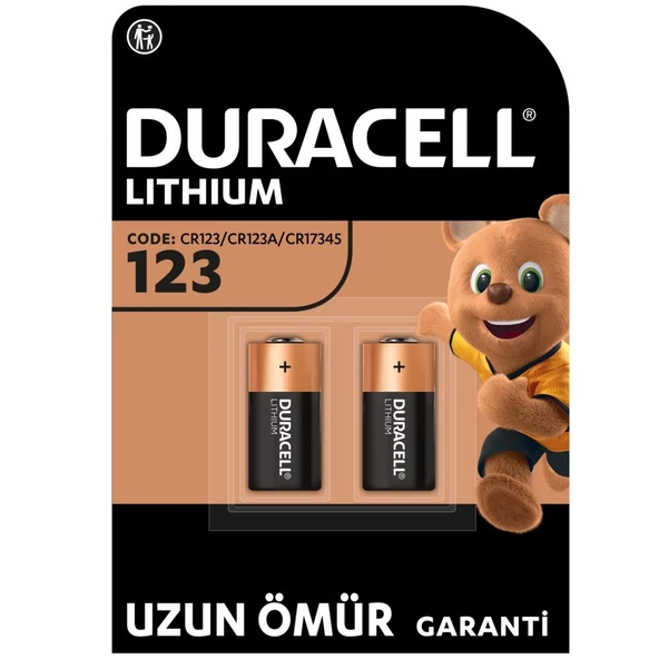 Duracell 123A 3V Lityum Pil 2'li