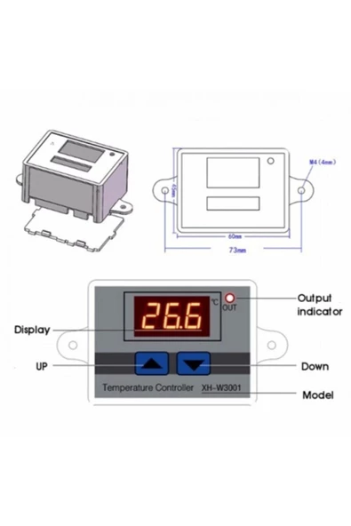 Akvaryum,Kuluçka Makinesi Termostatı 220 Volt Dijital Termostat - 8