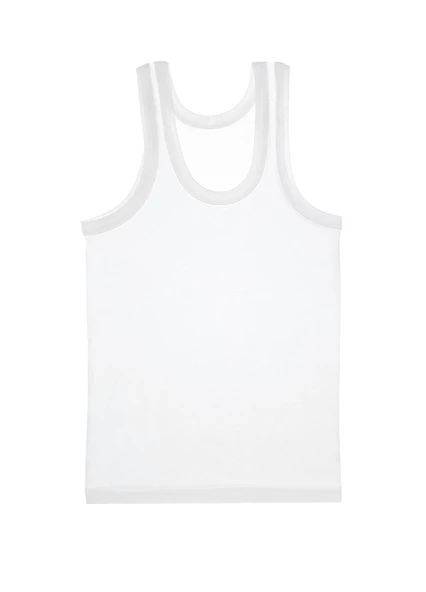 Alışveriş Meydanı Erkek Çocuk Beyaz Penye Pamuk Atlet