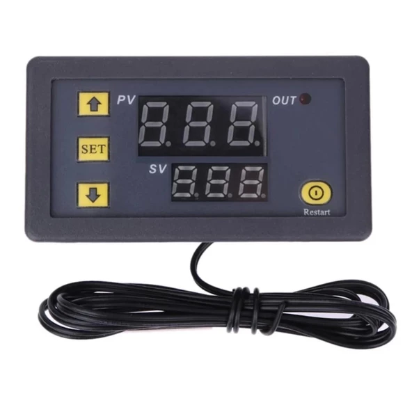 W3230 220V AC Dijital Sıcaklık Kontrol Cihazı LED Ekran Termostat - Resim 2