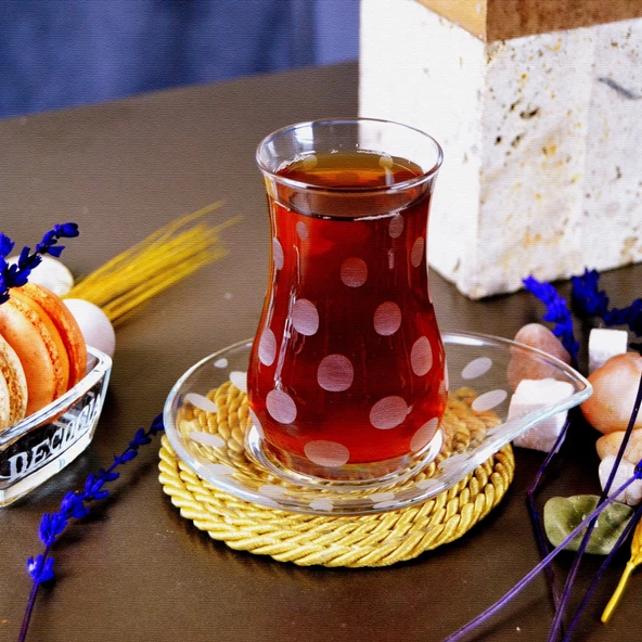 Decocia Nevasia 6 Kişilik 12 Parça Çay Seti 170cc Hotpoint Desenli - Resim 2