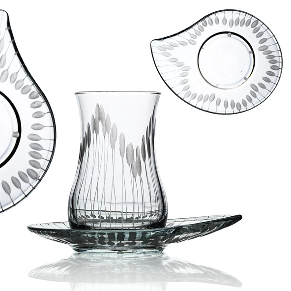 Decocia Nevasia 6 Kişilik 12 Parça Çay Seti 170cc Vega Desenli ürün görseli