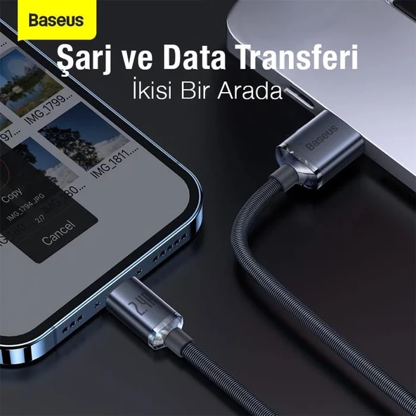 Baseus 1.2 Metre 20W Hızlı iPhone Lightning Şarj ve Data Kablosu, 480Mbps Dayanıklı Kopmaz İph Kablo - 10