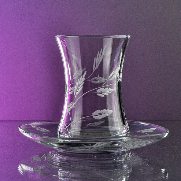 Decocia Nazen 6 Kişilik 12 Parça Çay Seti 175cc Sürgün Desenli - Resim 4