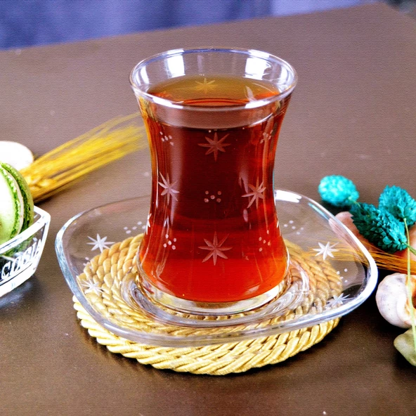 Decocia Nazen 6 Kişilik 12 Parça Çay Seti 175cc Sema Desenli - 2