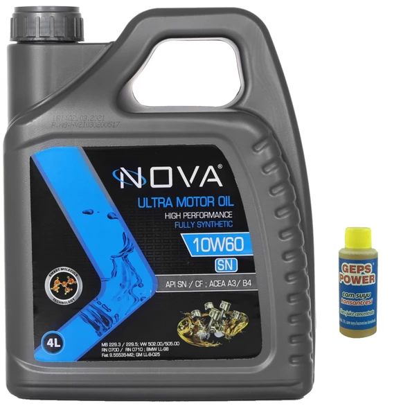 Nova 10W-60 4 Litre Tam Sentetik Motor Yağı + Cam Sabunu 80 ml - 3