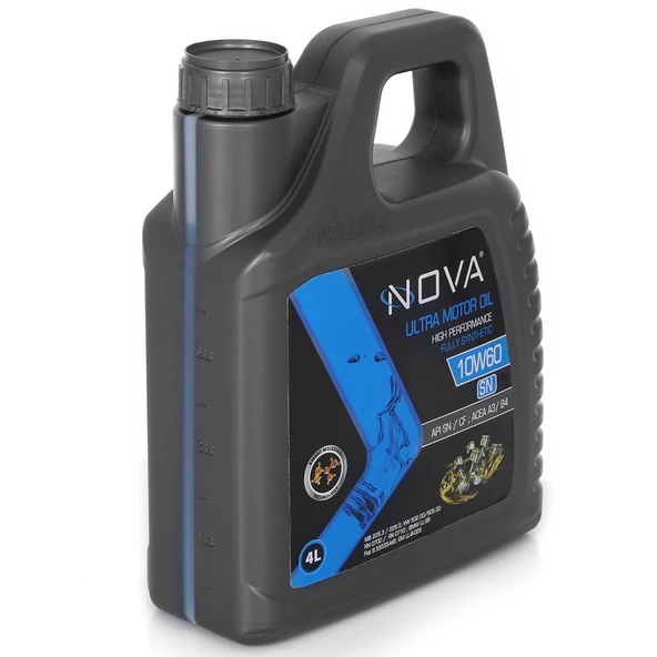 Nova 10W-60 4 Litre Tam Sentetik Motor Yağı + Cam Sabunu 80 ml - 5