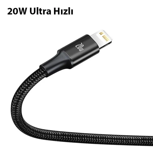 Baseus 1.5 Metre 20W 3in1 Type C, İphone Lightning ve Micro Ultra Hızlı Şarj ve Data Kablosu - 3