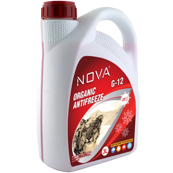 Nova -25 Derece Organik Kırmızı Antifriz 3 Litre -Hazır Antifiriz