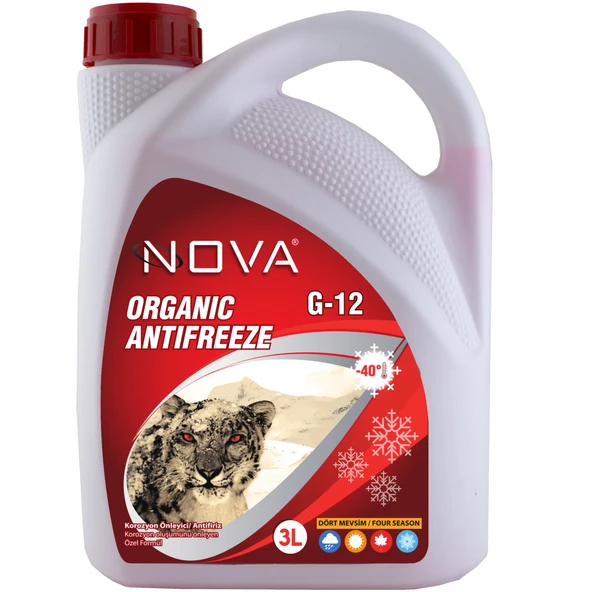 Nova ULTRA G12 Organik Kırmızı Antifriz 3 Litre -40 Derece