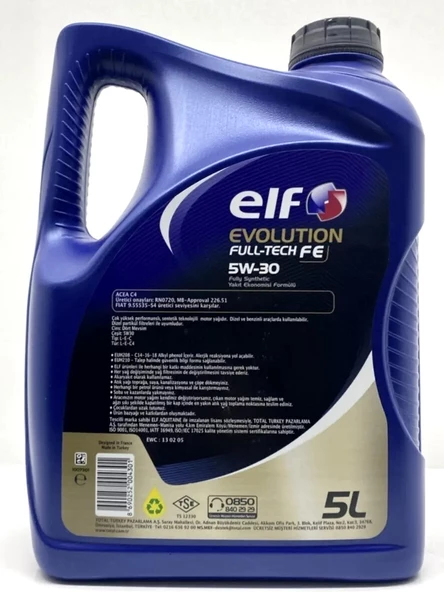 ELF Evolution Full-tech Fe 5w-30 5 Litre Tam Sentetik DPF Motor Yağı - 2