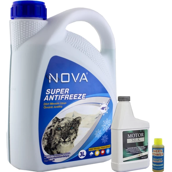 Nova ULTRA -40 Derece 3Litre Yeşil Antifriz + Motor Silk Bor Katkı