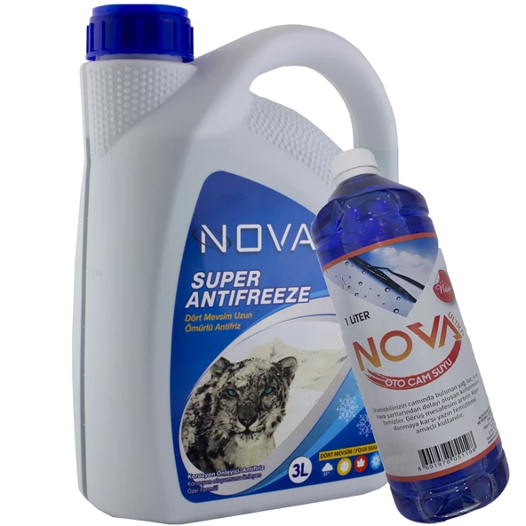 Nova ULTRA -25 Derece 3 Litre Yeşil Antifriz +Cam Suyu