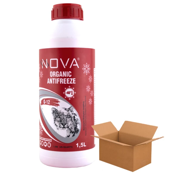 Nova -40 Derece Organik Kırmızı G12 Antifriz 1.5Litre (12 Adet)