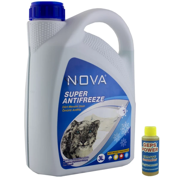 Nova ULTRA -25 Derece 3 Litre Kullanıma Hazır Yeşil Antifriz + Cam Sabunu