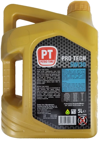 Petro Time 5W-30 Sentetik Motor Yağı 5 Litre - Benzinli, Lpgli, Dizel Araç Uyumlu - 2