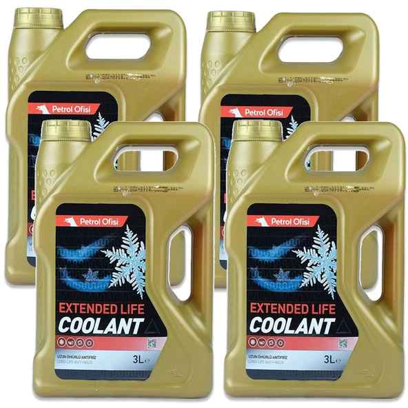 Petrol Ofisi Extended Coolant Kırmızı Antifriz 3 Lt X 4 Adet ürün görseli