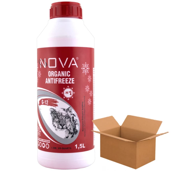 Nova -25 Derece Organik Kırmızı G12 Antifriz 1.5 Litre (12 Adet)