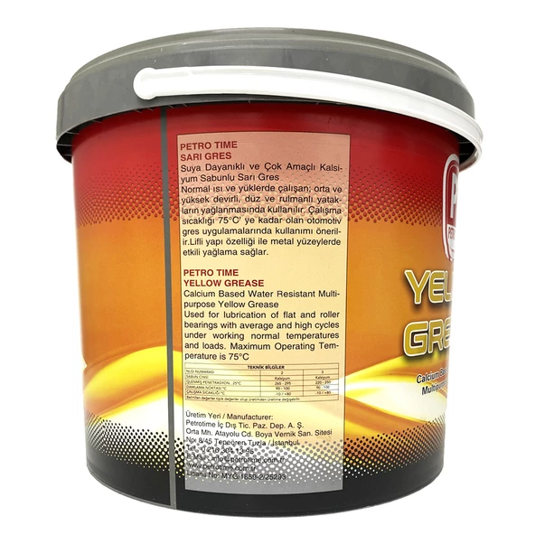 Petro Time Kalsiyumlu Sarı Gres 14 KG - Suya Dayanıklı Yellow Grease - 2