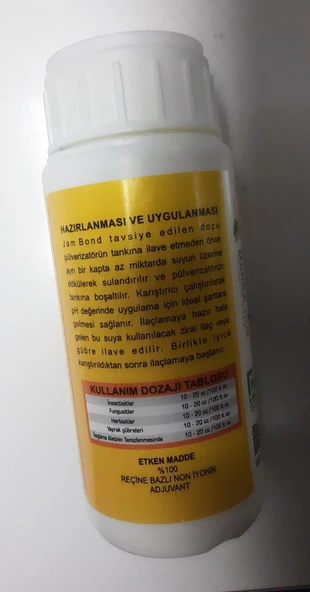 Jam Bond 100 ml Yayıcı, Yapıştırıcı, Etki Uzatıcı (Ta-rım İla-çları için) - Resim 2