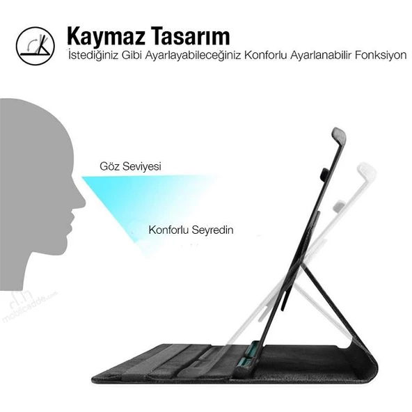 Polham Samsung Galaxy Tab A 2019 8.0 (T290-T295) Standlı Tablet Kılıfı, Darbe Emici Kaymaz Taban - 3