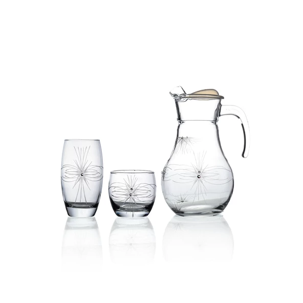 Decocia Pudgy 25 Parça 12 Kişilik  Su ve Meşrubat Kesme Bardak Seti Mira Desenli ürün görseli