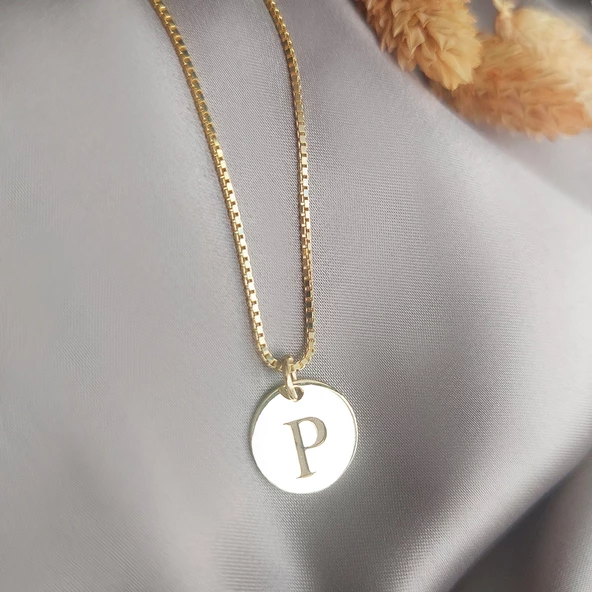 Vaoov 925 Ayar Gümüş Harfli Plaka Venezia Zincir Kolye - Resim 5