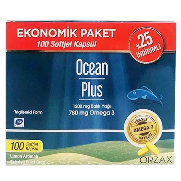 Ocean Ocean Plus 1200mg Omega 3 100 Kapsül - Ekonomik Paket