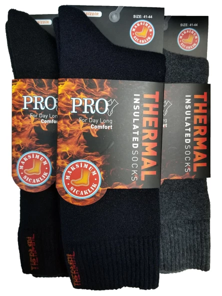 Pro 3 Adet Erkek Orjinal Termal Kalın Kışlık Çorap - 6